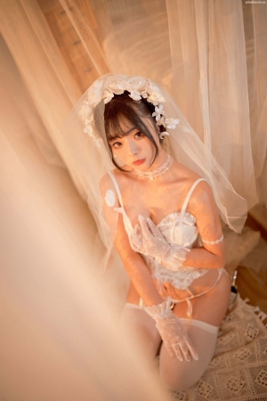 Coser-yuuhui玉汇-Pure-white-flower-wedding-06