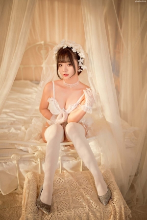 Coser-yuuhui玉汇-Pure-white-flower-wedding-28