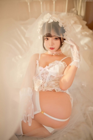 Coser-yuuhui玉汇-Pure-white-flower-wedding-39