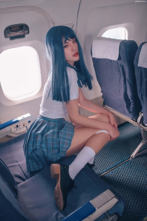 Model-就是阿朱啊-Lustful-passenger-on-an-airplane-05